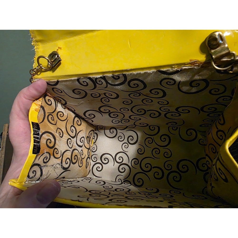 Disney Marie The Aristocats Yellow Crossbody Bag Gold Chain Strap Made In Syria - Picture 8 of 10
